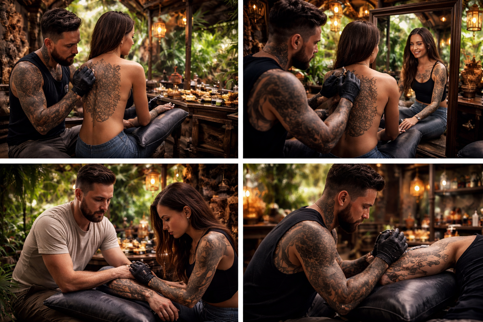 Refined blackwork, realism, fine line, and custom composition under one roof.